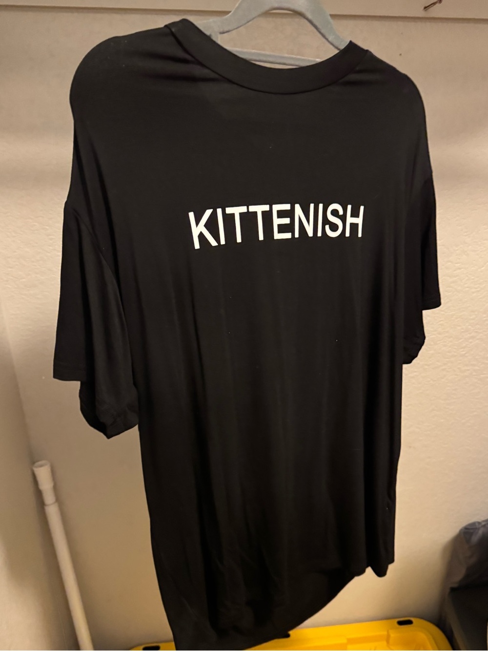 Kittenish Black Tee with White Logo